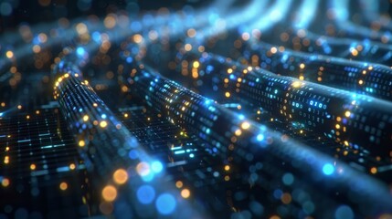 Stylized Data Cables Transmitting Information Generative AI