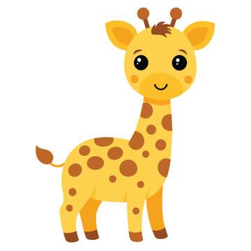 Cute cartoon giraffe vector illustration