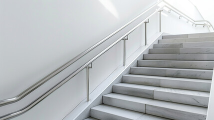 A minimalist handrail with clean lines, complementing a modern staircase design.