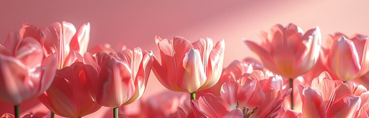 beautiful taterday tulips on a pink background