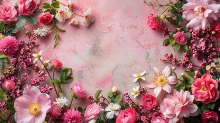 Spring Flowers Greeting Card with Crisp Design Generative AI