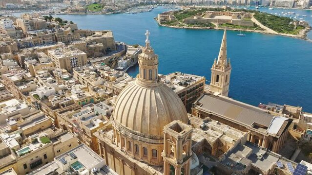 Basilica Our Lady of Mount Carme in Valletta and Manoel island, Malta island