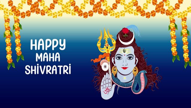Happy Maha shivratri Animated Greeting Card Design 