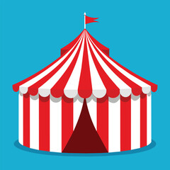 Striped red circus tent stock vector illustration