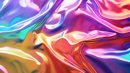 Bright holographic foil background, vivid multicolored and pastel trendy background