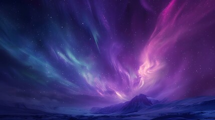 Beautiful Aurora northern lights of the polar night, Northern Lights mesmerizing allure, Vibrant celestial colors dance across the night sky