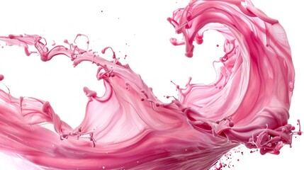 Fototapeta premium Dynamic Flow of Bright Pink Liquid Paint in a Circle Generative AI