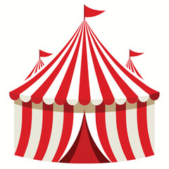 Striped red circus tent stock vector illustration