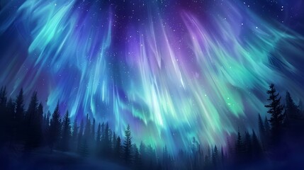 Beautiful Aurora northern lights of the polar night, Northern Lights mesmerizing allure, Vibrant...