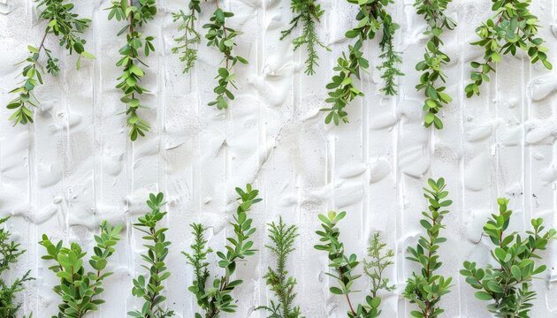 gorse and green leaves on a white background