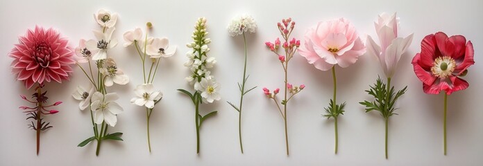flowers arrangement on a white background