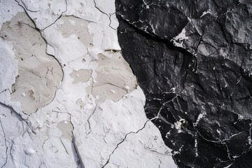 Sleek texture of black and white stone Offering a detailed and versatile background for creative projects