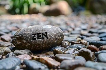Zen Inspired Stone Garden Art in Tranquil Japanese Setting Generative AI