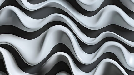 Seamless infinite black and white wave abstract pattern.