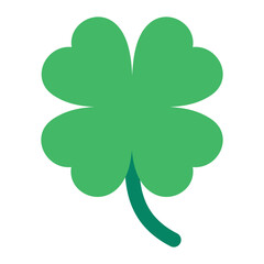 Shamrock, clover vector icon design. Four, three leaf clover emoji. Isolated St. Patrick's Day sign design. 