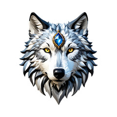 wolf head illustration  isolated on a white background