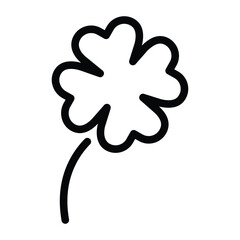 Shamrock, clover vector icon design. Four, three leaf clover emoji. Isolated St. Patrick's Day sign design. 