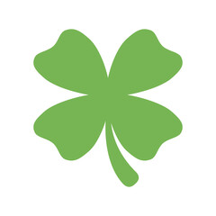 Shamrock, clover vector icon design. Four, three leaf clover emoji. Isolated St. Patrick's Day sign design. 