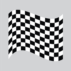 Flat checkered flag waving. Racing checkered flag. Vector illusttration.