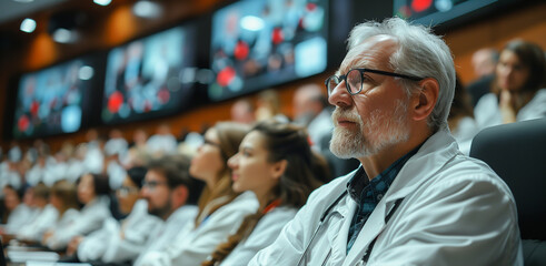 Audience of medical professionals at a future medicine conference