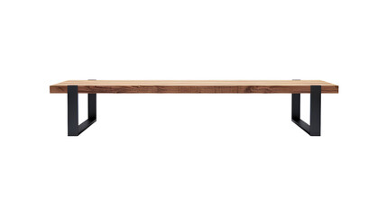  A wood and metal table featuring a sleek ultra design, positioned elegantly on, transparent background