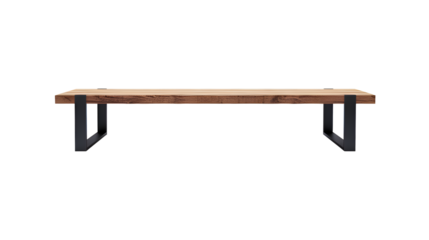  A wood and metal table featuring a sleek ultra design, positioned elegantly on, transparent background