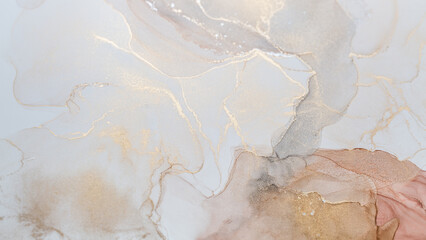 Luxurious alcohol ink painting. Liquid marble texture design. Modern abstract marble background.