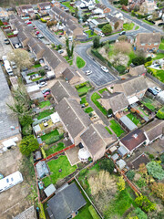 High Angle View of Arlesey Town at Bedfordshire, England United Kingdom