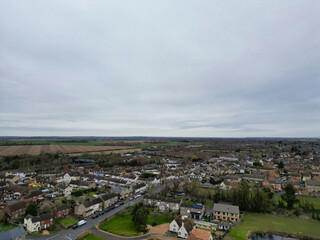 Obraz premium High Angle View of Arlesey Town at Bedfordshire, England United Kingdom