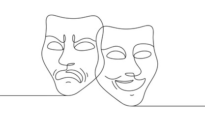 Theater mask. Face. Emotion. Joy. Sadness