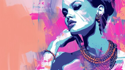 Fashion illustration of a runway model wearing a statement bracelet, emphasizing its role in haute couture