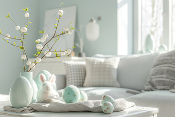 Living room with Easter decoration