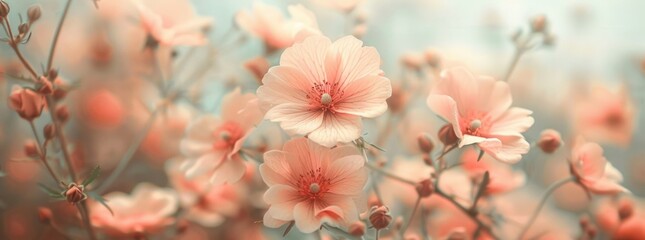 white background with pink flowers
