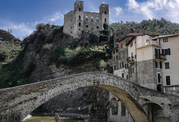 Fototapeta na wymiar Dolceacque (Italy, Liguria) is a beautiful and characteristic medieval village rich in art and culture