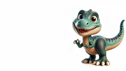 a funny and cute 3d cartoon dinosaur