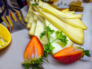 cheese plate with fruits