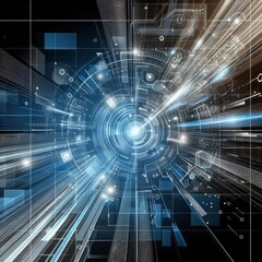 Fototapeta premium An abstract tech futuristic innovative concept background in vector format (EPS 10). This design likely includes elements that represent cutting-edge technology, innovation