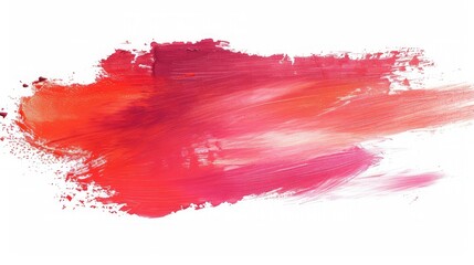 Lipstick or blusher abstract strokes smudges background texture multi colored red blush isolated on white background