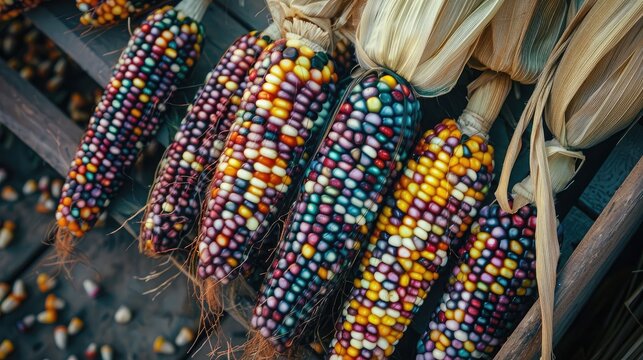 rainbow corn or commonly known as glutinous corn, because it has multiple colors