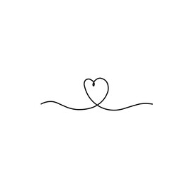 One Line Drawing Heart 