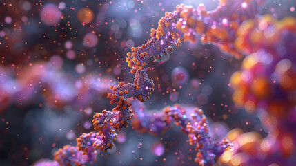 3d Molecular DNA Model Structure, business teamwork concept, Human cell biology DNA strands molecular structure illustration - obrazy, fototapety, plakaty