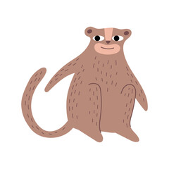 Funny monkey. Hand drawing, cartoon. Isolated vector illustration for your design.