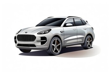 Fototapeta premium Isolated metallic SUV on white background easily removable.