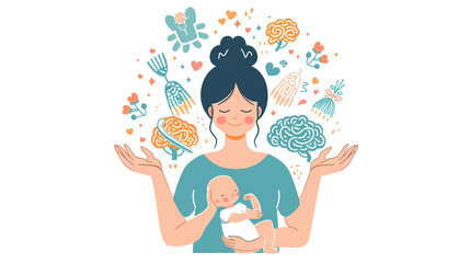 a depressed stressed mother with Multitasking chaos with cooking, kids learning, home cleaning and efficient time management in mind, 