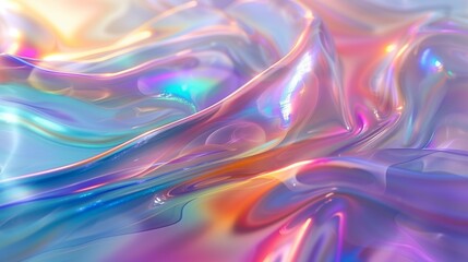 Fototapeta premium Ethereal holographic waves with a dynamic iridescent sheen