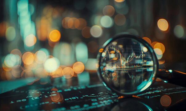 Business audit stock financial finance management on analysis data strategy with graph accounting marketing or report chart economy investment research profit concept. Generative AI