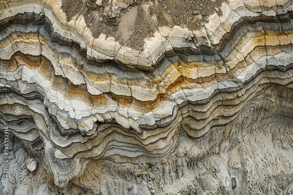 Poster A mesmerizing natural pattern showcasing the intricate, multicolored layers of rock strata with exceptional detail