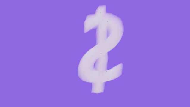 Cloud Sign dollar on purple back money rotate 