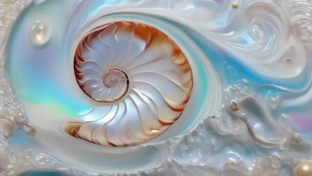 Beautiful mother-of-pearl background with shells 