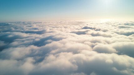 Fototapeta na wymiar Aerial View Above The Clouds. Beauty nature. Sunlight